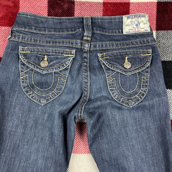 True Religion Jeans Women 28 Hi Rise Boot Cut Denim Flap Pockets USA Y2K 28x30" - Picture 3 of 12
